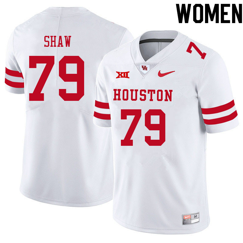 Women #79 Tevin Shaw Houston Cougars College Big 12 Conference Football Jerseys Sale-White - Click Image to Close
